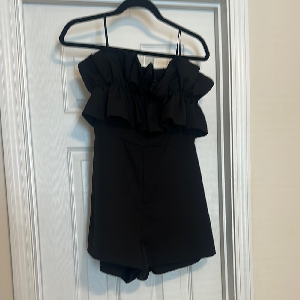 The Impeccable Pig Black Ruffle Jumpsuit